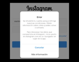 Aviso de cuenta bloqueada
